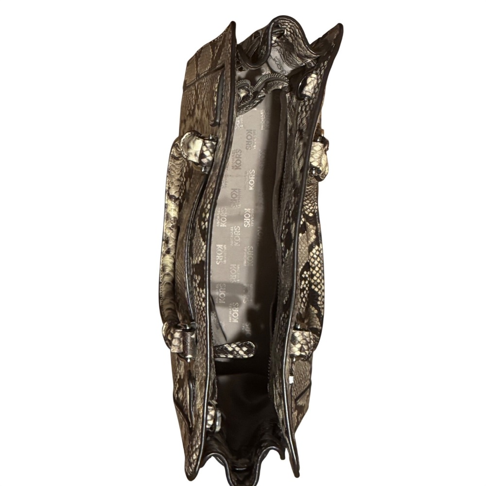 Michael Kors Snakeskin Tote Bag Silver Tone Hardware MK  Logo - Picture 9 of 9